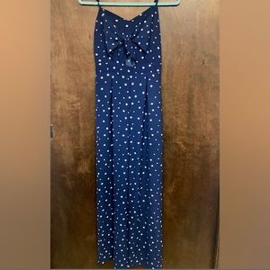 Navy polka dot tie out front cut jumper
